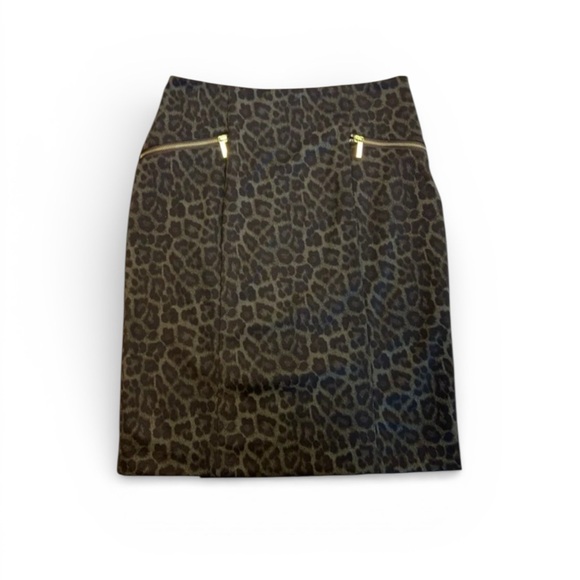 Michael Kors Leopard Print Pencil Skirt Size 8 - Picture 2 of 6